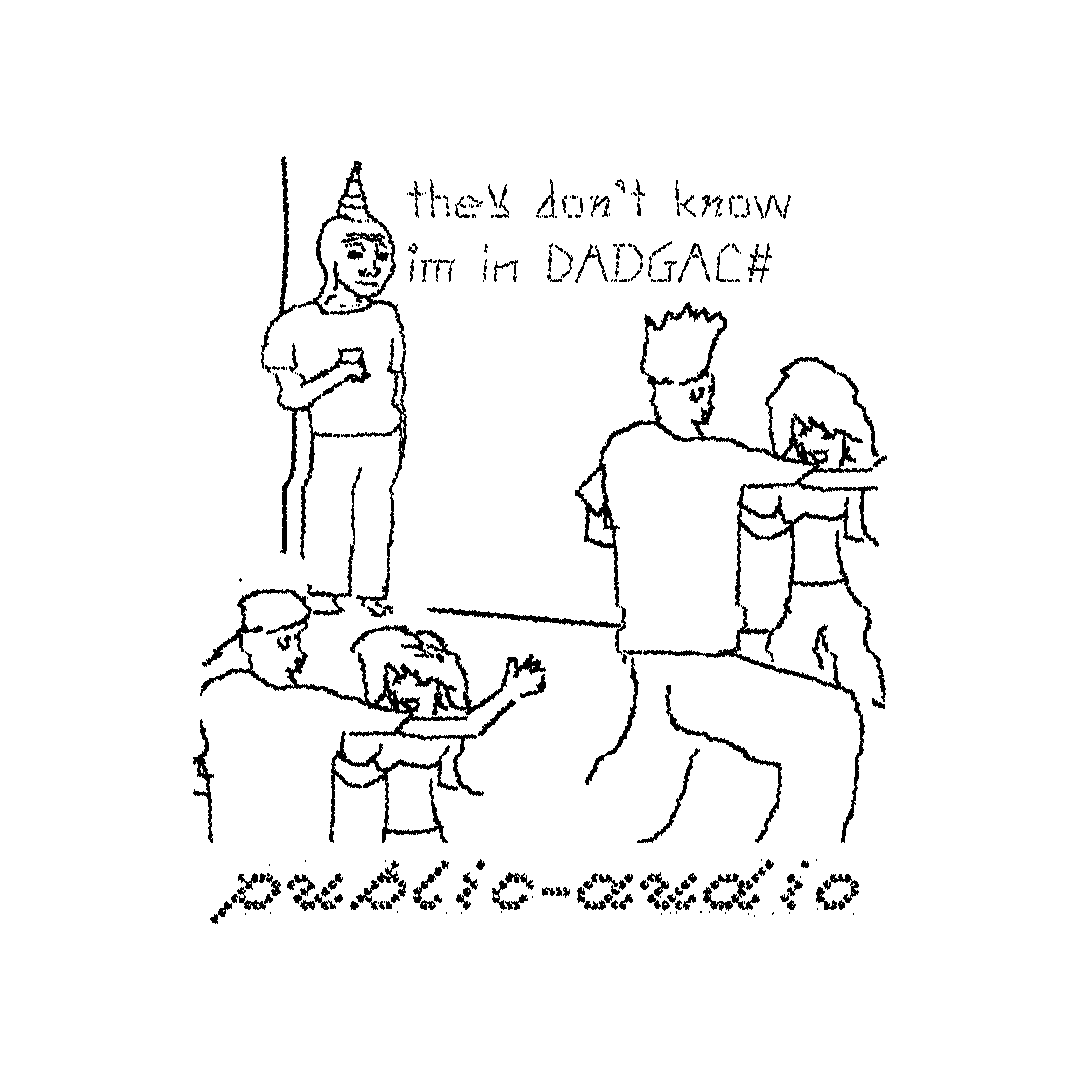 hand-drawn party scene